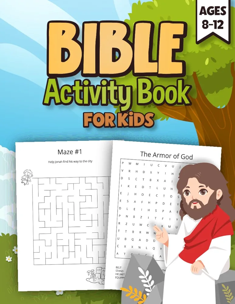 Bible Activity Book for Kids Ages 8-12: Over 100 Fun Puzzles and Activities including Word Search, Mazes, Bible Trivia, Sudoku, Crossword, Word ... the Bible Verse for Boys and Girls of Faith