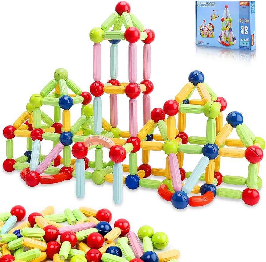 Magnetic Building Blocks for Kids - Educational Toys for Toddlers and Preschoolers Ages 3 to 8 - Montessori Toys Gifts for Boys and Girls