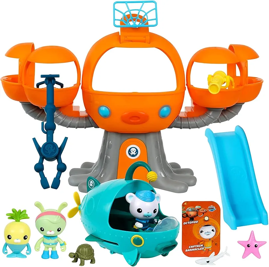 Octonauts Octopod Playset | 8 Pieces Including Deep Sea Captain Barnacles & Gup A, Multicolor, 5.12 x 15.5 x 8.5 inches