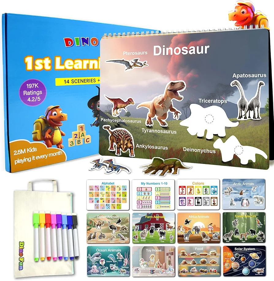 Montessori Busy Book for Toddlers 3+ Preschool Learning Activity Book for 3 Years Old-Kindergarten Alphabet Learning Toys Workbook for Ages 3-5 4-7, Autism Sensory Educational Toys