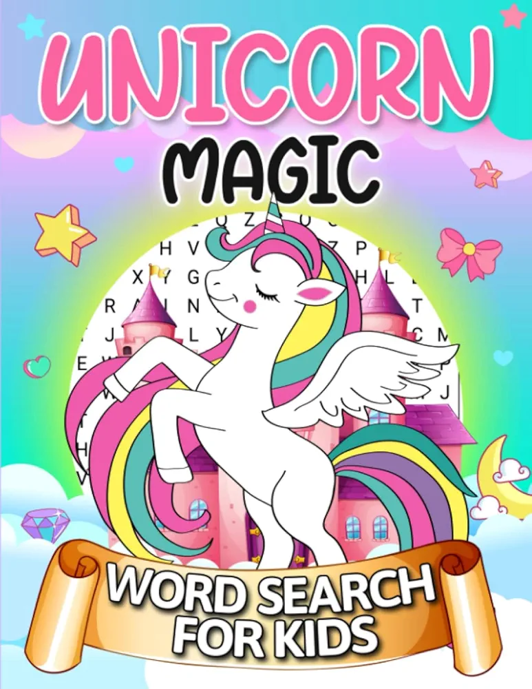 Unicorn Magic Wordsearch: Unicorn Wordsearch Book For Kids 6-10