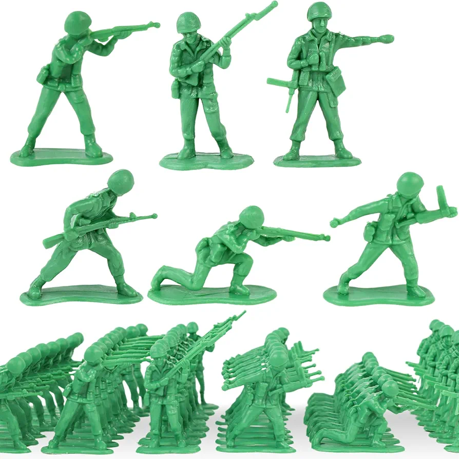 AMOR PRESENT 120PCS Army Men Action Figures, 2" Army Men Toy Soldiers Military Toys Playset Green for Boys Birthday Gift