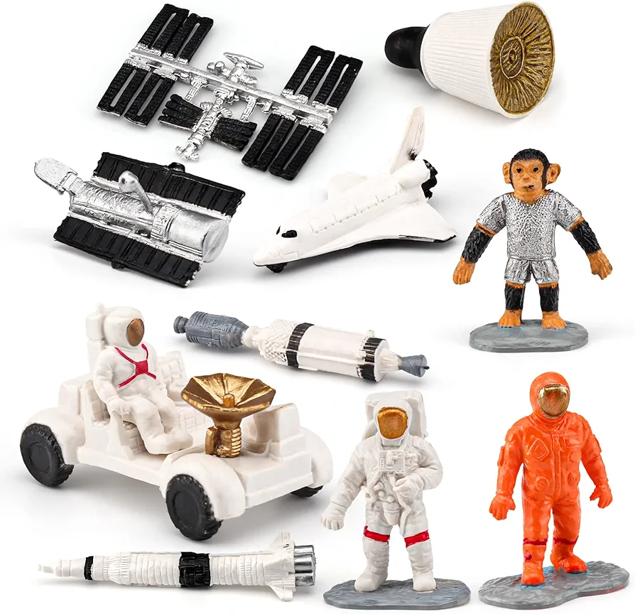 Space Toys Model Playset 10 PCS Space Shuttle Astronaut Figures Early Educational Cognitive for 3 4 5 6 Kids Boys and Girls