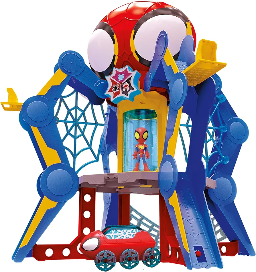 Spidey and His Amazing Friends Web-Spinners Web-Quarters, Kids Playset with Action Figure, Vehicle, and Accessories, Marvel Super Hero Toys, Ages 3 and Up, Large