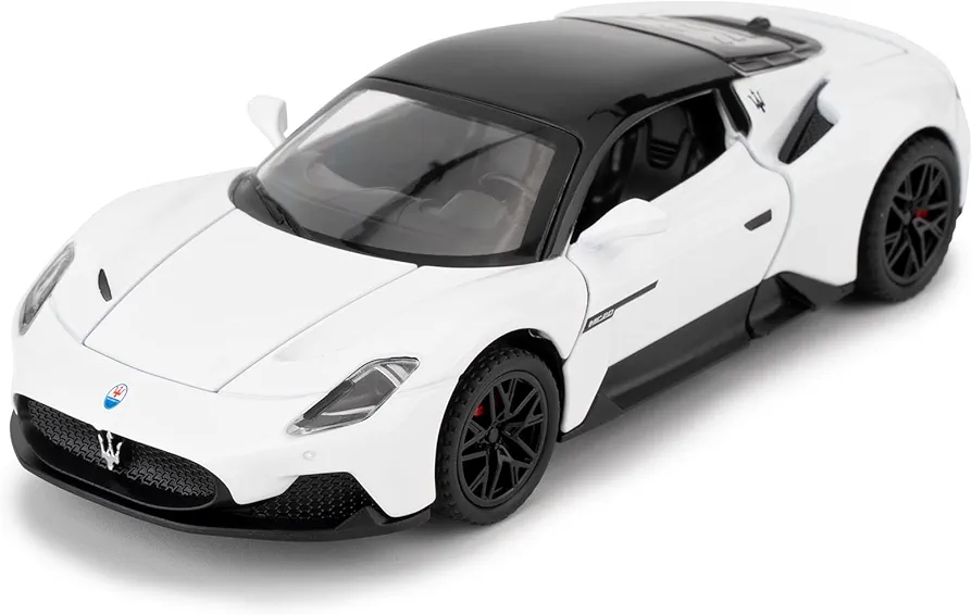 1/32 Maserati MC20 Alloy Model car, Model Toy with Pull Back Function, Toy car That Makes Sound and Bright Light, Model Toy for Collection, Gift for Kids (White)