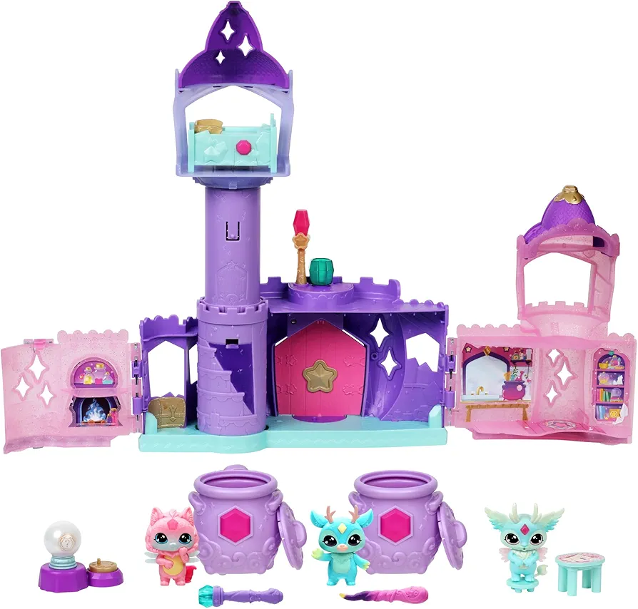 Magic Mixies Mixlings Magic Castle Super Pack, Expanding Playset with Magic Wand That Reveals 5 Magic Moments and 2 Collector's Cauldrons, for Kids Aged 5 and Up, Amazon Exclusive