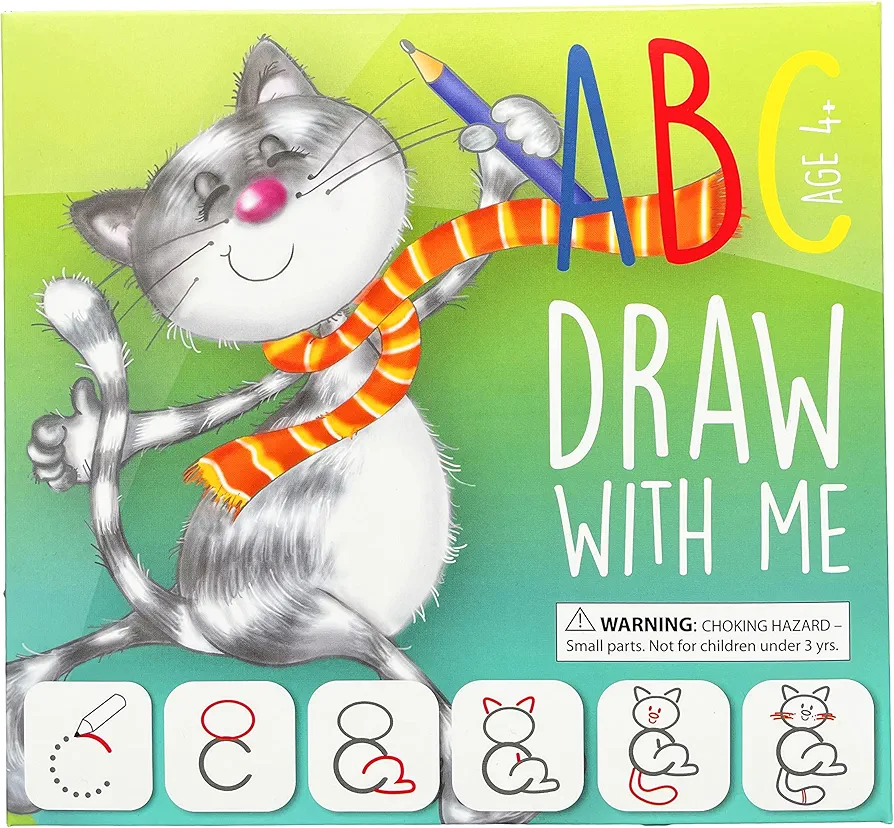 Drawing with Alphabet Learning Letters Tracing ABC Handwriting Toys Set Educational Game Birthday Gift for Preschool Activities Girl Boy 3-6 Years Old Kids