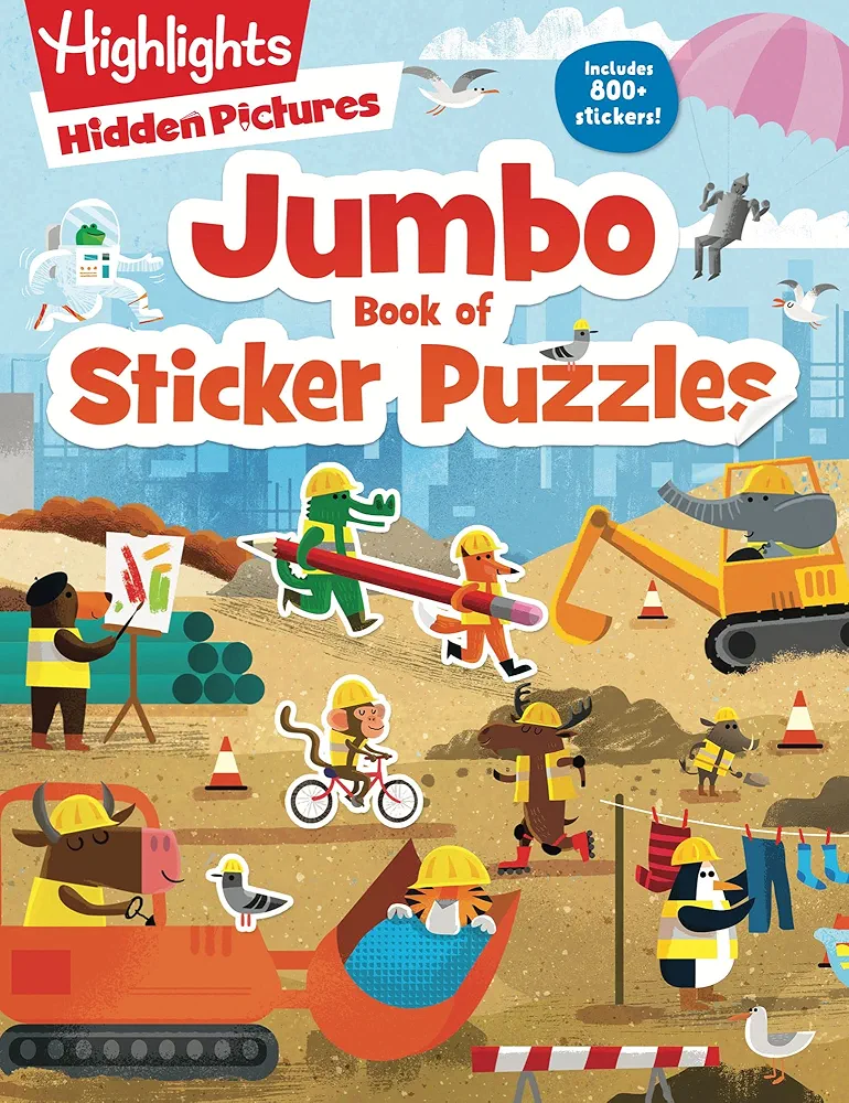 Jumbo Book of Sticker Puzzles: 800+ Stickers and 100+ Playtime Activities for Kids Ages 4-8 (Highlights Jumbo Books & Pads)