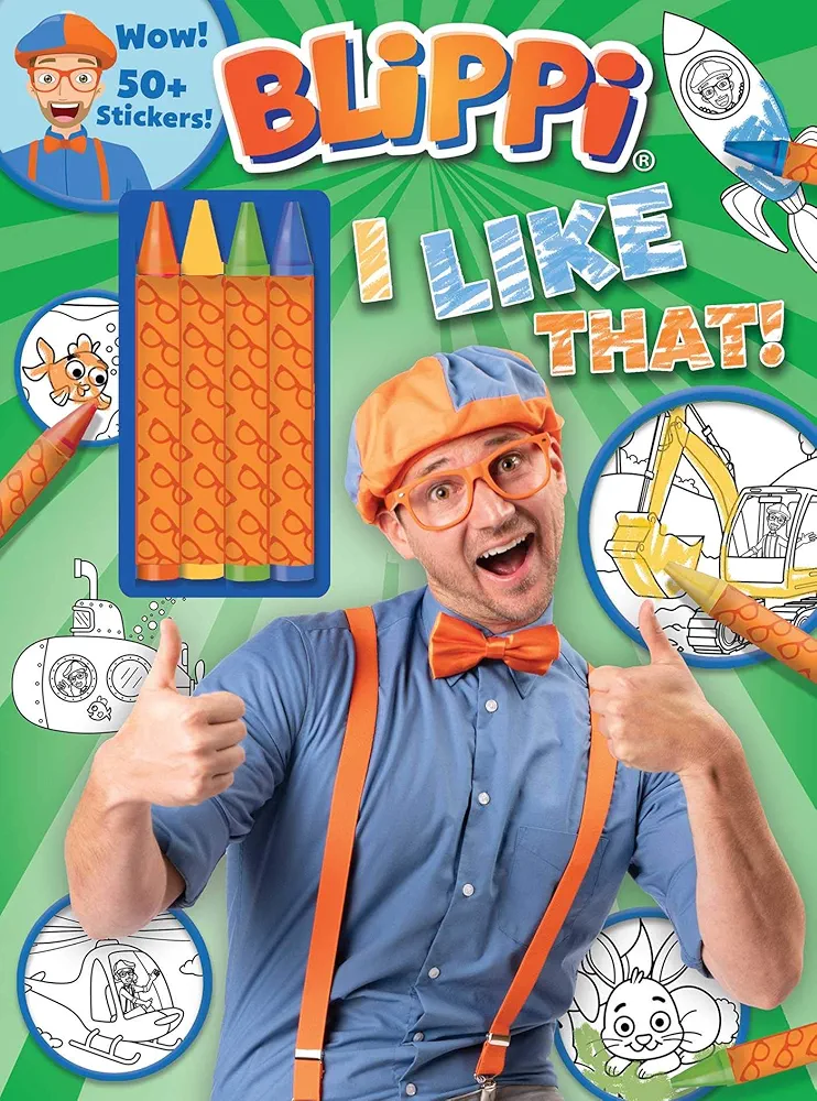 Blippi: I Like That! Coloring Book with Crayons: Blippi Coloring Book with Crayons (Color & Activity with Crayons)