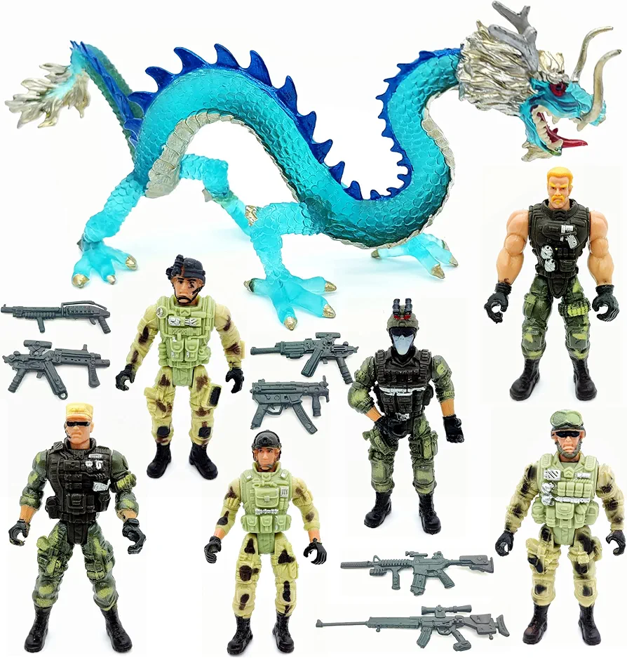 Army Men Knights Dragons Figurines Toy Soldiers Action Figures Playset with Accessories for Kids Boys Girls