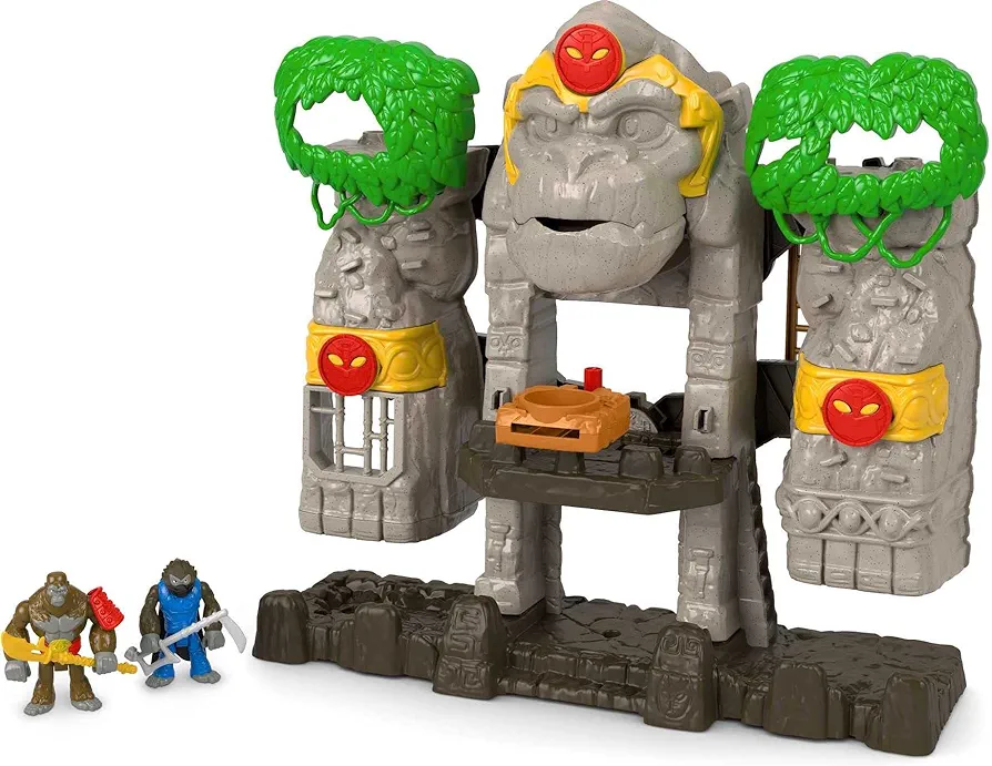 Fisher-Price Imaginext Preschool Toy Gorilla Fortress Playset with Poseable Figures & Accessories for Pretend Play Ages 3+ Years