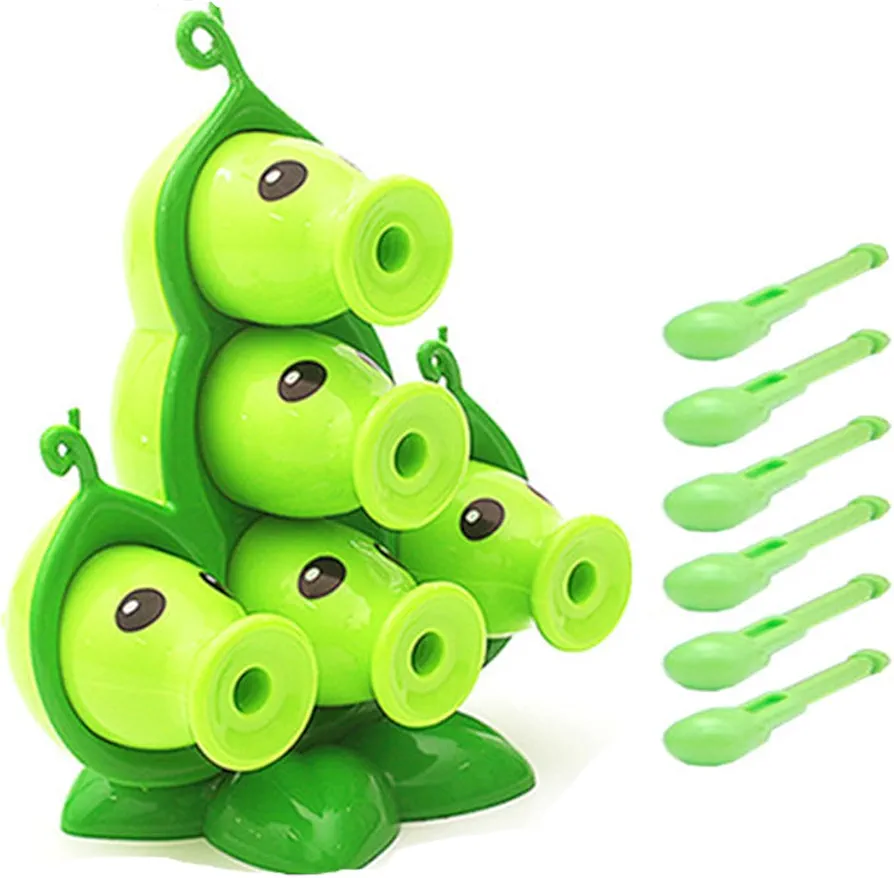 1PCS Plant and Zombies Toys Action Figures Zombies PVZ Toys Set 1 2 Series 5 Head Green Pea Great Gift for Christmas, Birthday New