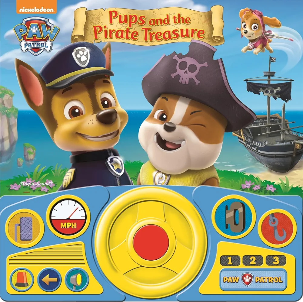 Paw Patrol - Pups & the Pirate Treasure Sound Book with Interactive Steering Wheel - PI Kids