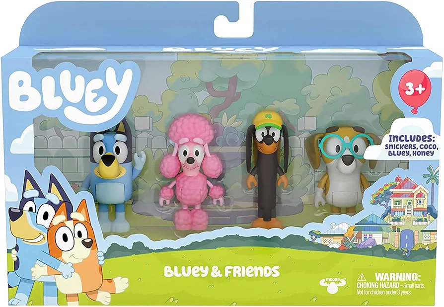 Bluey and Friends 4 Pack of 2.5-3" Poseable Figures