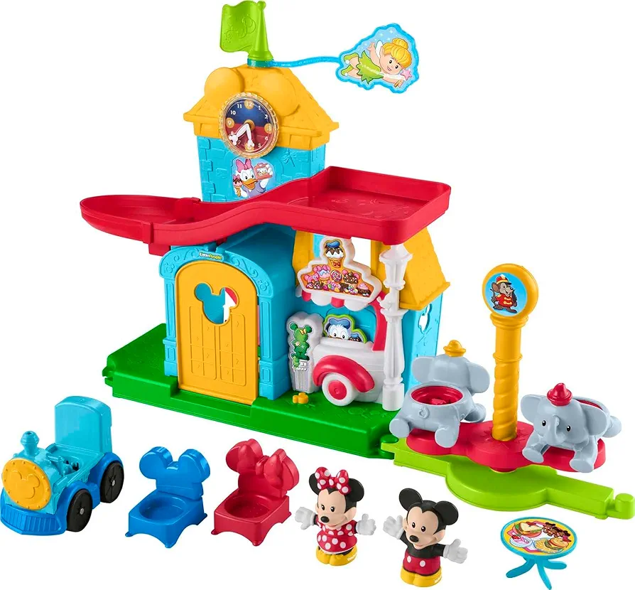 Fisher-Price Little People Toddler Toy Disney Mickey & Friends Playset with Sounds & Phrases for Ages 18+ Months