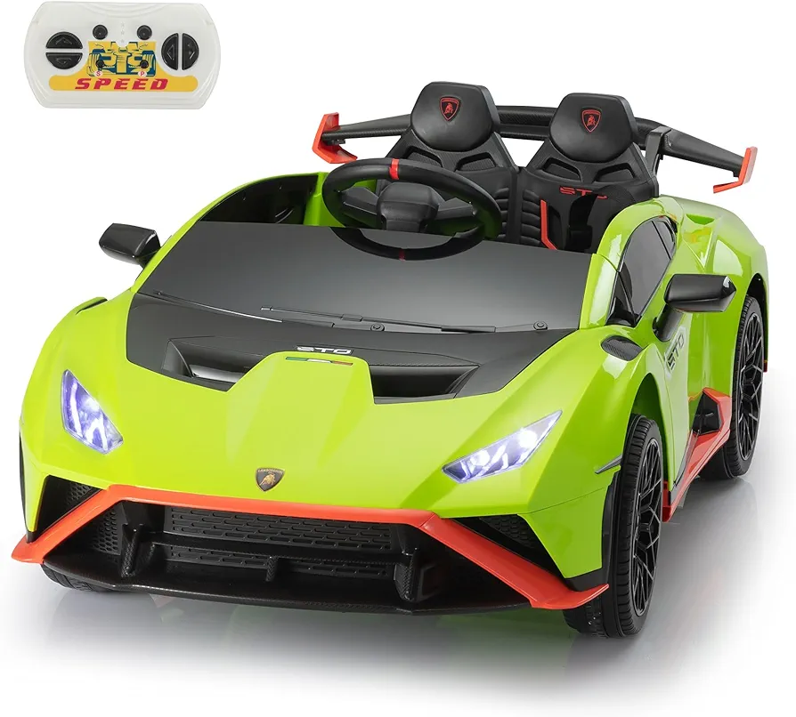 Lamborghini Ride on Car for Kids TOBBI 12V Ride on Toys with Parental Remote Battery Powered Electric Car for Kids Ages 4-8 Kid Car to Drive Max 80lbs for Toddlers, Green