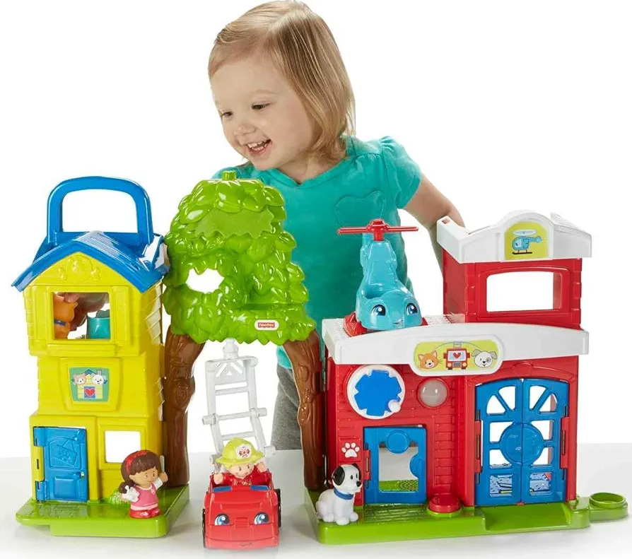 Fisher-Price Little People Toddler Toy Animal Rescue Playset with Lights Sounds Figures & Vehicles for Ages 1+ Years (Amazon Exclusive)