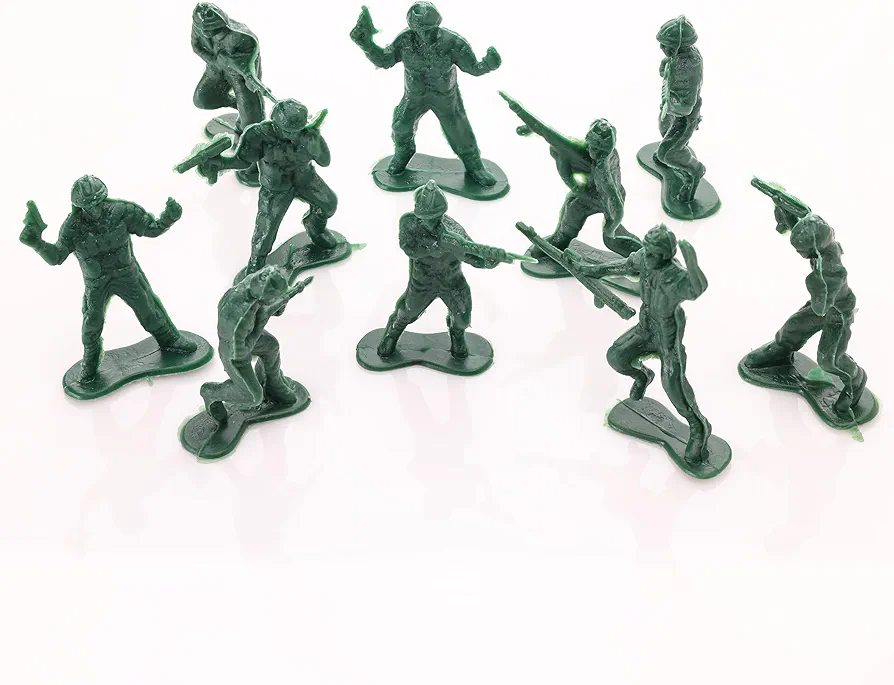 Entervending Army Men Action Figures - 2” Small Soldiers for Boys - 50 Pcs Green Army Soldier Toy Playset - Military Toys - Army Party Decorations