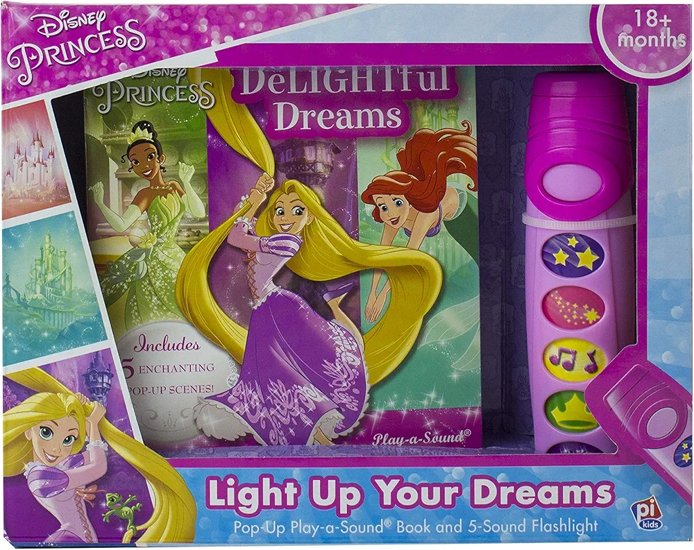 Disney Princess - DeLIGHTful Dreams - Pop-Up Board Book Book and Sound Flashlight Toy - PI Kids (Play-A-Sound)