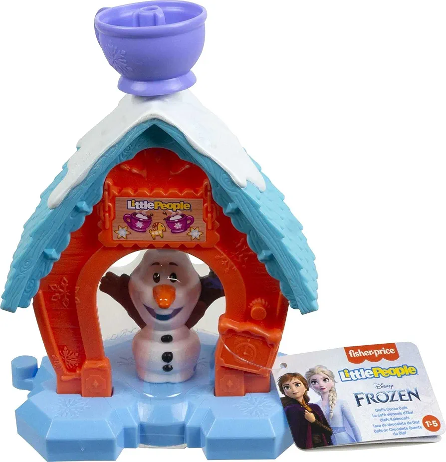 Fisher-Price Little People Toddler Toy Disney Frozen Olaf’s Cocoa Café Playset with Figure for Preschool Pretend Play Kids Ages 18+ Months