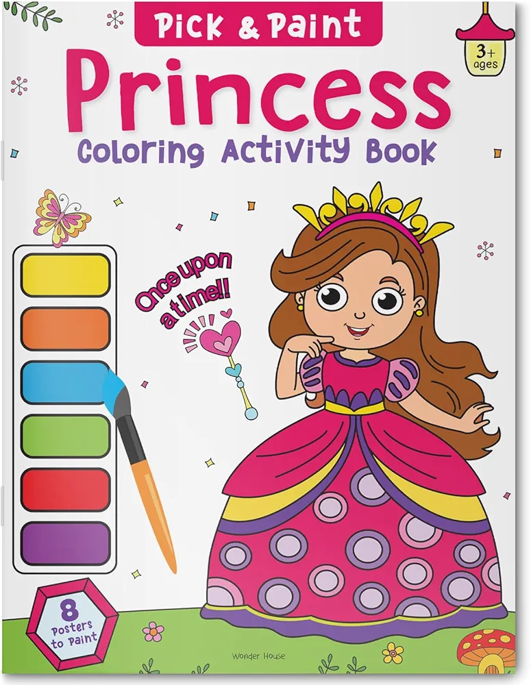 Princess: Pick and Paint Coloring Activity Book