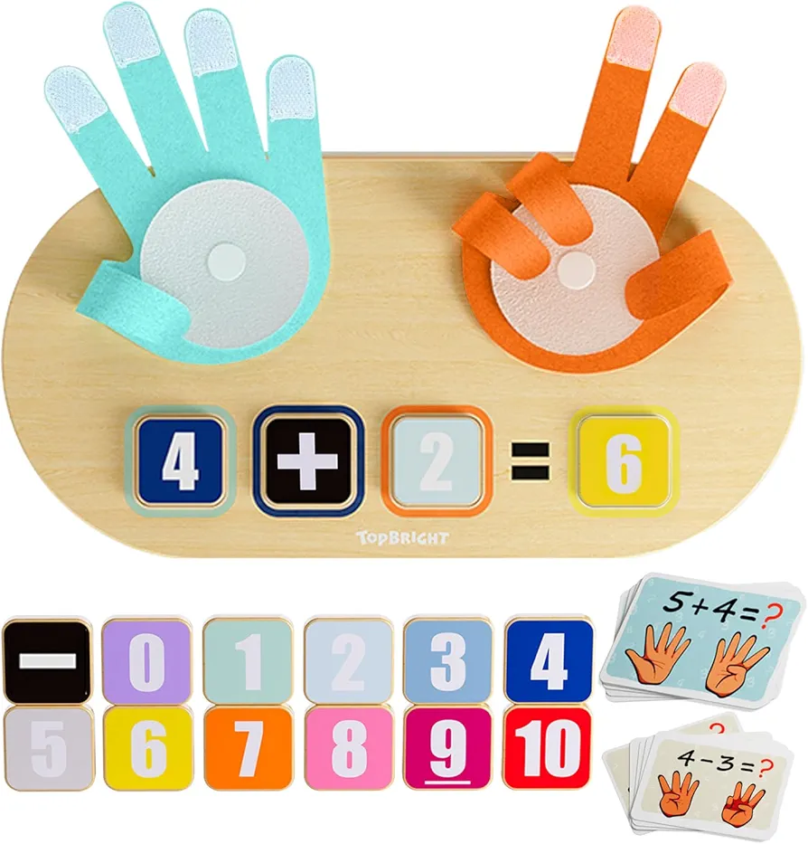 TOP BRIGHT Educational Learning Number Toy for Toddler - Finger Counting Math Toys, Homeschool Supplies for Math Manipulates, Teaching Early Education Toys for Kid Age 3+, Montessori Toy for toddler