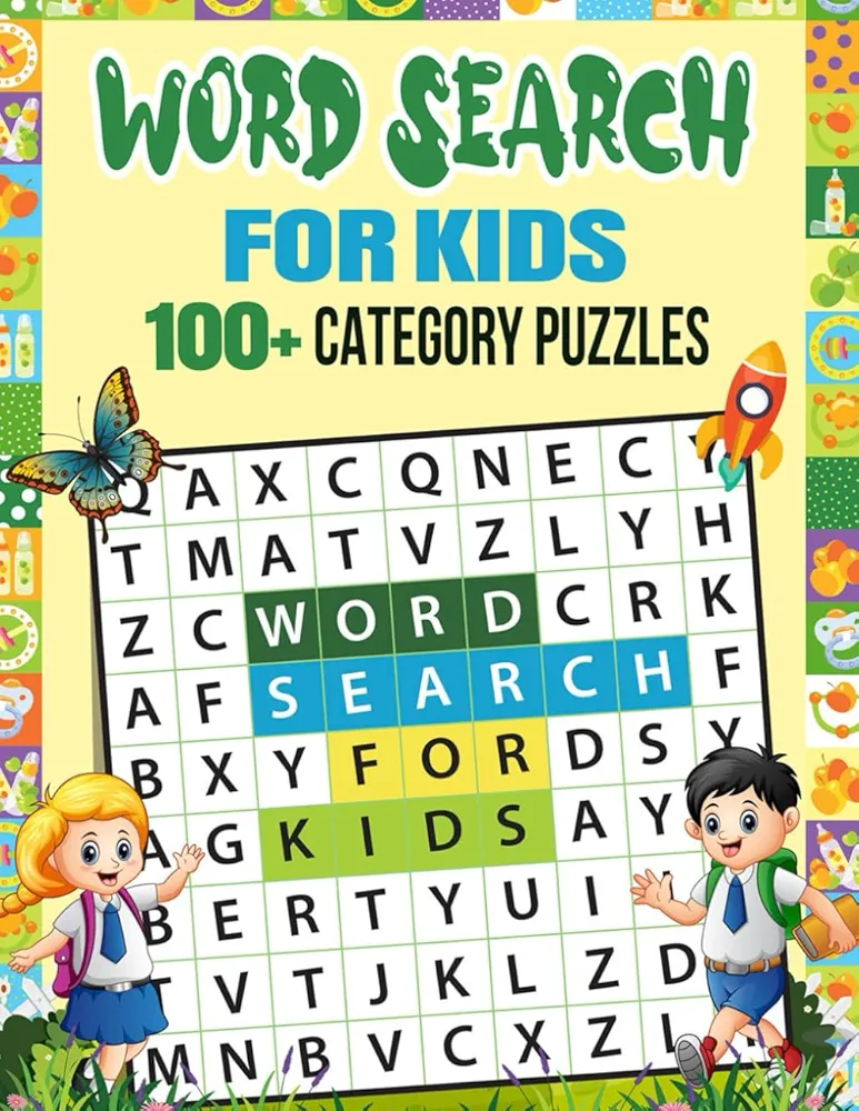 Word Search For Kids Ages 8-10: 102 Word Puzzles With Unique Categories. Bonus Funny Jokes Included!