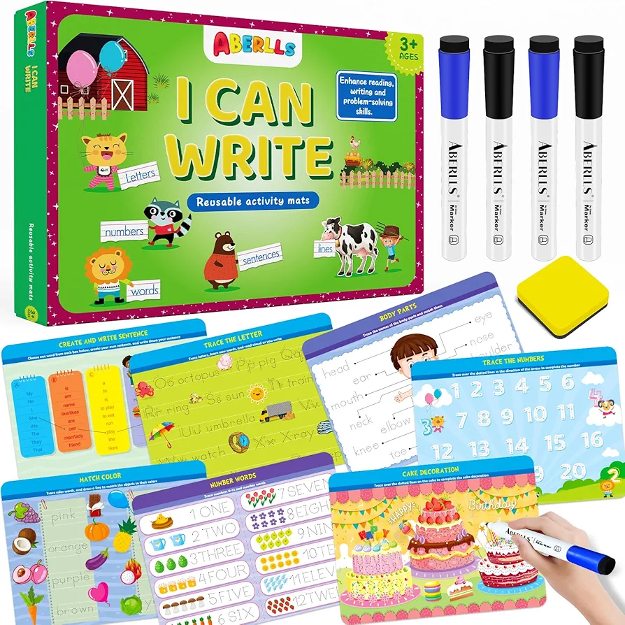 Handwriting Practice Book for Kids, Toddler Preschool Learning Activity for 3 4 5 Year Old Boys Girls, Kindergarten Educational Toys, Tracking Letters Learn Number Workbook(New)