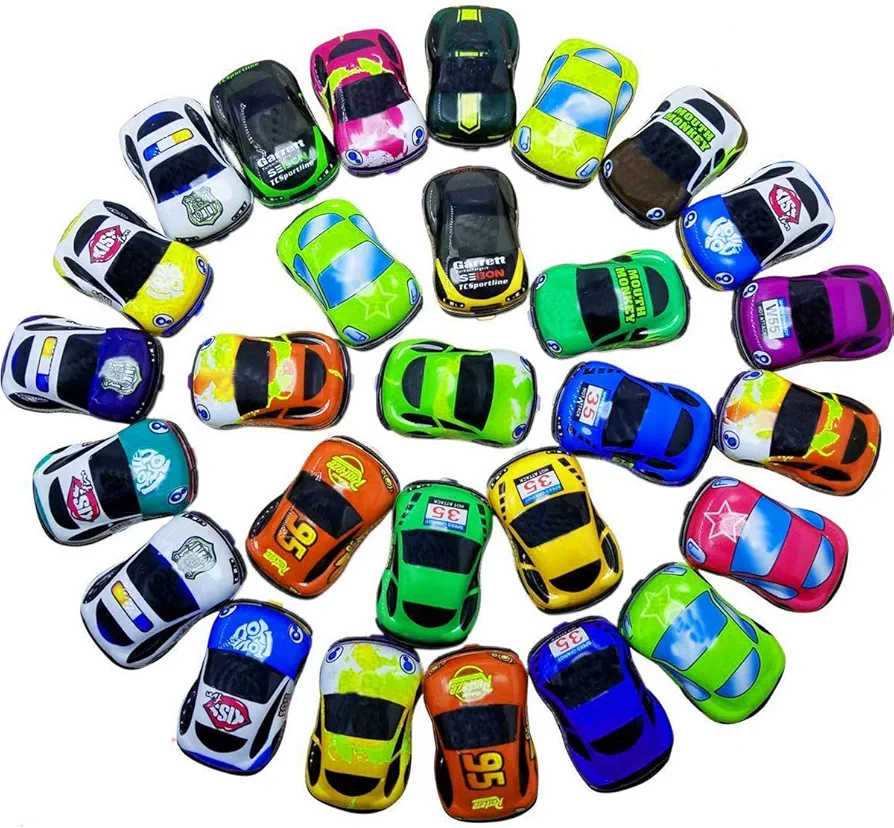 30 Pack Pull Back Vehicles, Friction Powered Pull Back Car Toys, Racing Cars Mini Car Toy Pull Back and Go Car Toy