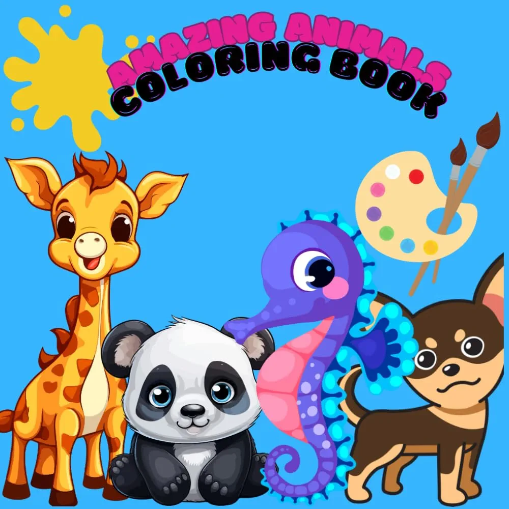 AMAZING ANIMALS COLORING BOOK: EDUCATIONAL COLORING PAGES WITH ANIMALS FOR CHILDREN 3+