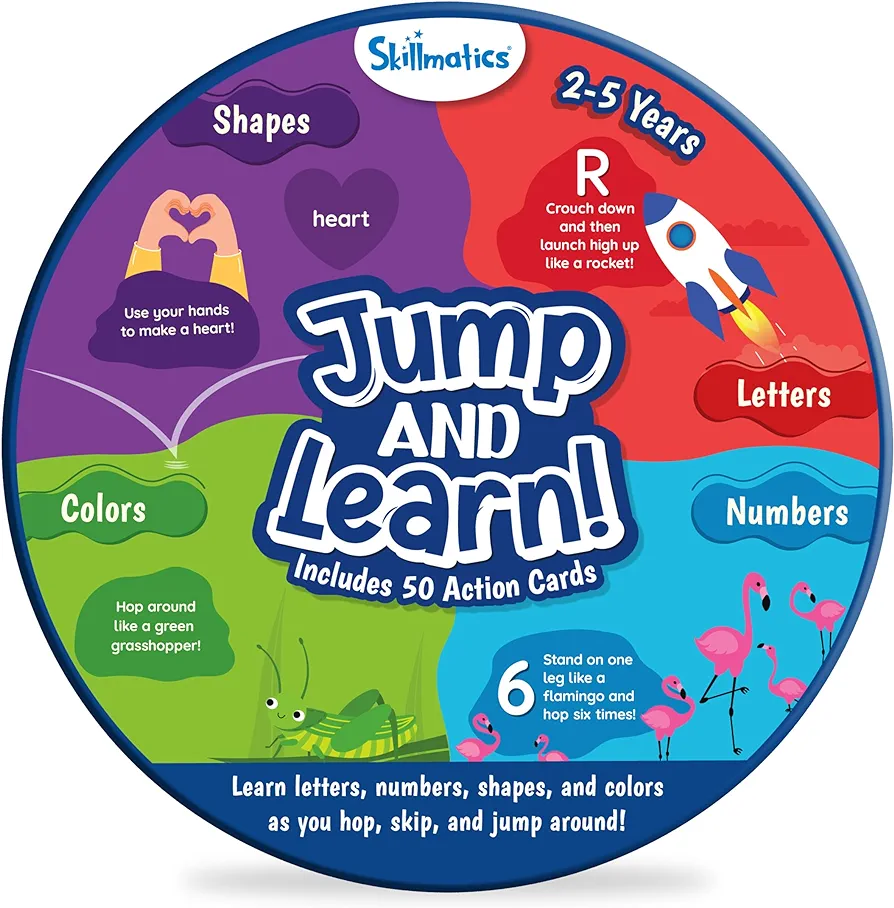 Skillmatics Flash Cards for Toddlers - Jump & Learn Letters, Numbers, Shapes & Colors, Preschool Learning, Travel Toys, Gifts for Kids Ages 2, 3, 4, 5