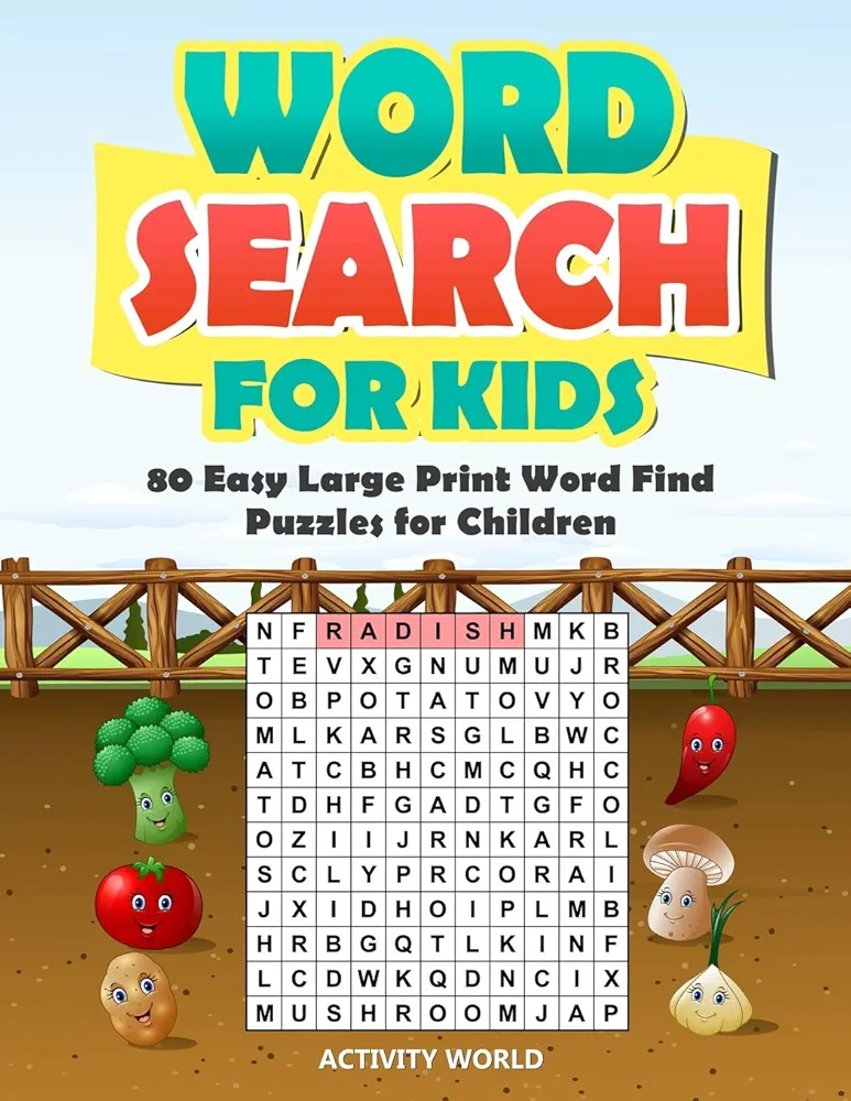 Word Search for Kids: 80 Easy Large Print Word Find Puzzles for Children: Giant Word Search Puzzle Book (8.5"x11") with Fun Themes!