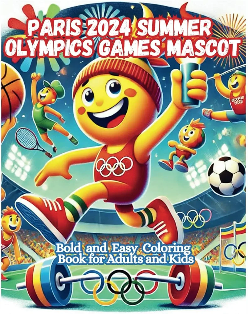 Paris 2024 Summer Olympics Games Mascot: Bold and Easy Coloring Book for Adults and Kids (Olympic Games Coloring Book)