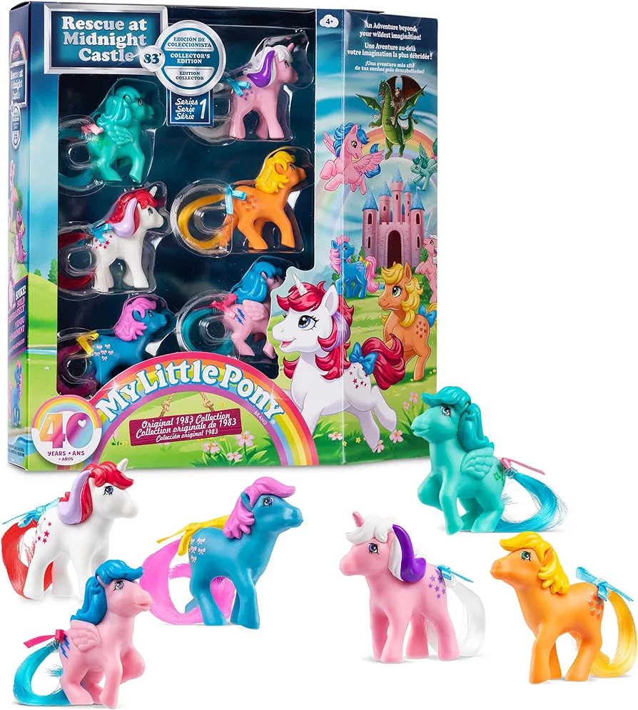 My Little Pony 40th Anniversary 2" Figure Collector Pack - Rescue at Midnight Castle - 6 Pack, Figures Included! Action Figure Toy, Girls Ages 4+