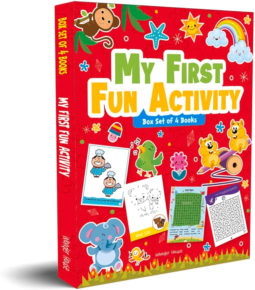 My First Fun Activity Boxset of 4 Books: Spot the Difference, Mazes, Word Search & Dot to Dot