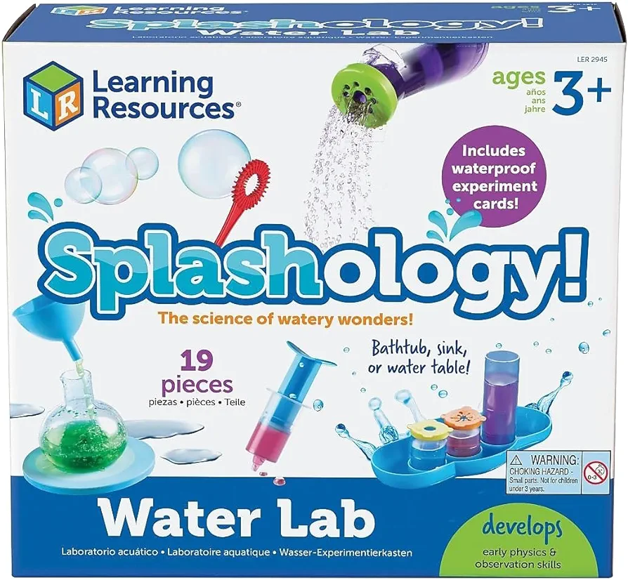 Learning Resources Splashology! Water Lab Science Kit, STEM Playtime, Water Activities, 19 Pieces, Ages 3+