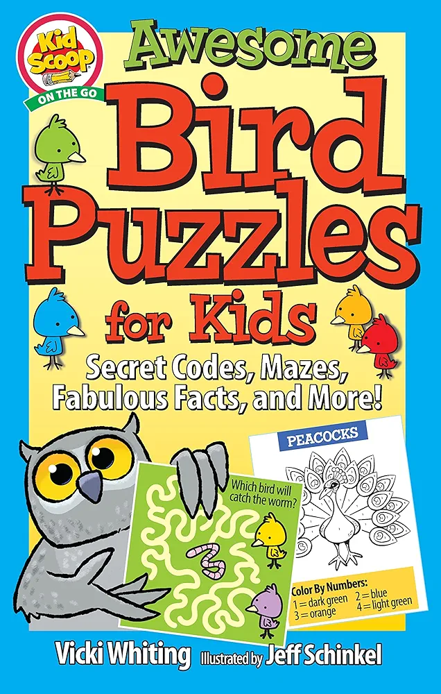 Awesome Bird Puzzles for Kids: Secret Codes, Mazes, Fabulous Facts, and More! (Happy Fox Books) Fun and Educational Activity Book for Children Ages 5-10 to Learn All About Nature Through Play