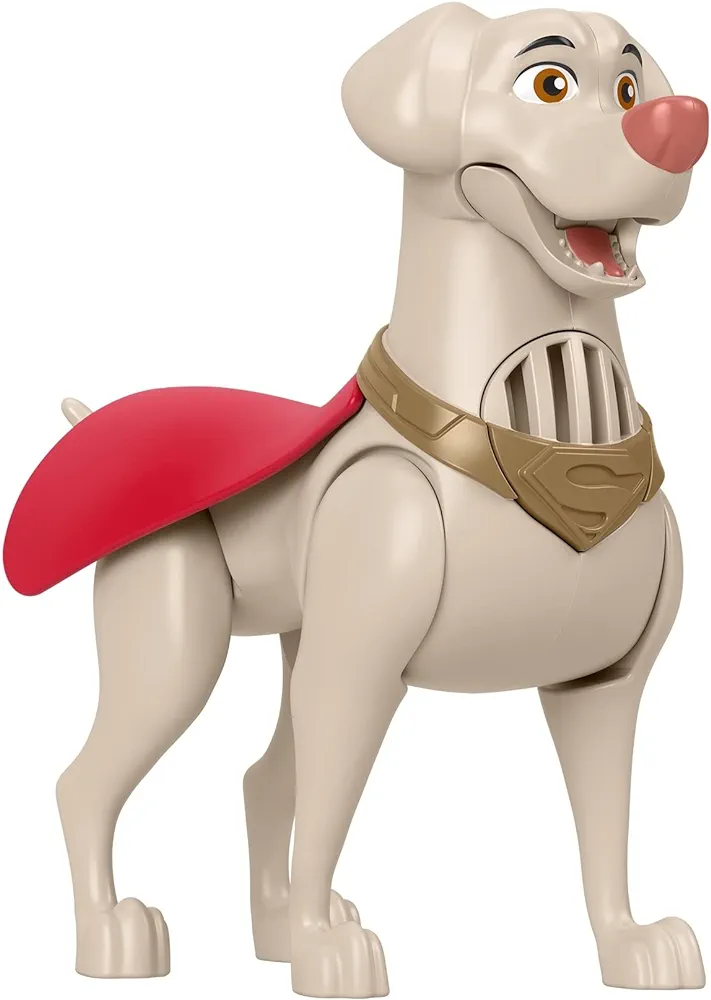 Fisher-Price DC League of Super-Pets Preschool Toy Talking Krypto Poseable Figure with Sounds & Phrases for Pretend Play Kids Ages 3+ Years