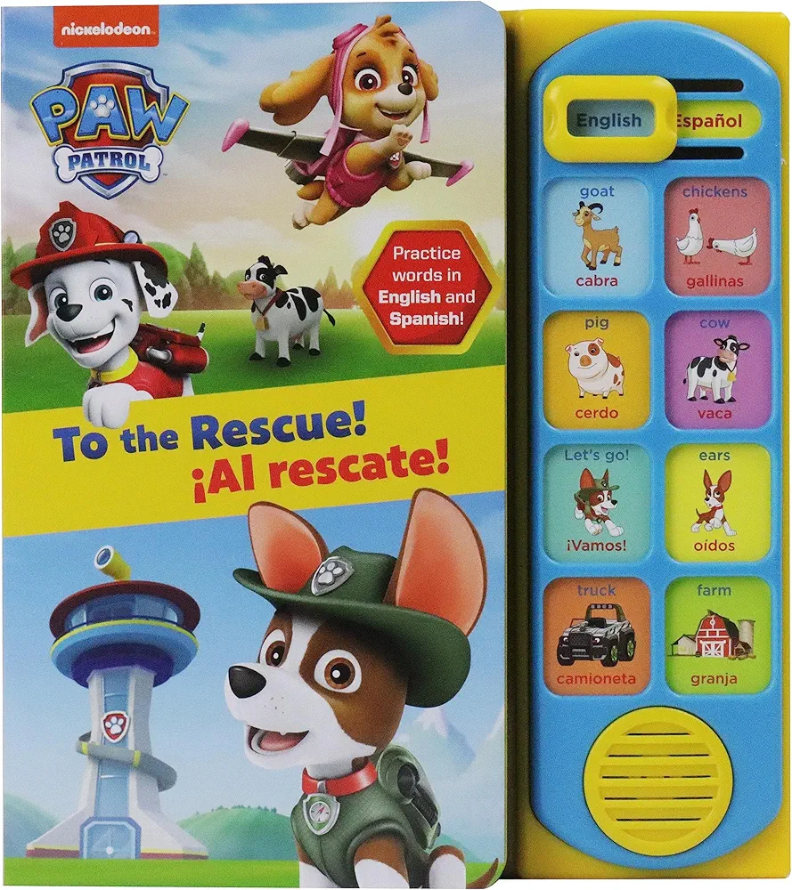 Nickelodeon PAW Patrol Marshall, Tracker, and Skye - To the Rescue! Al Rescate! - English and Spanish Bilingual Sound Book - PI Kids (English and Spanish Edition)