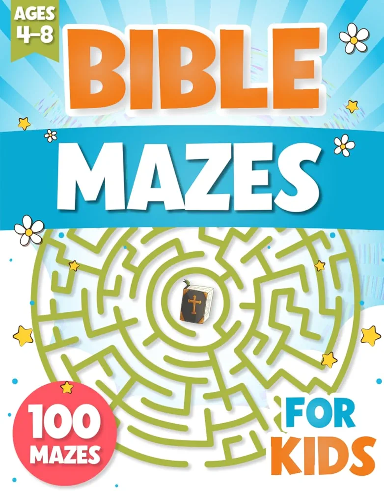 Bible Mazes for Kids Ages 4-8: A Large Print Activity Book with 100 Cute and Fun Maze Puzzles for Boys and Girls of Faith (Bible Activity Book for Kids)