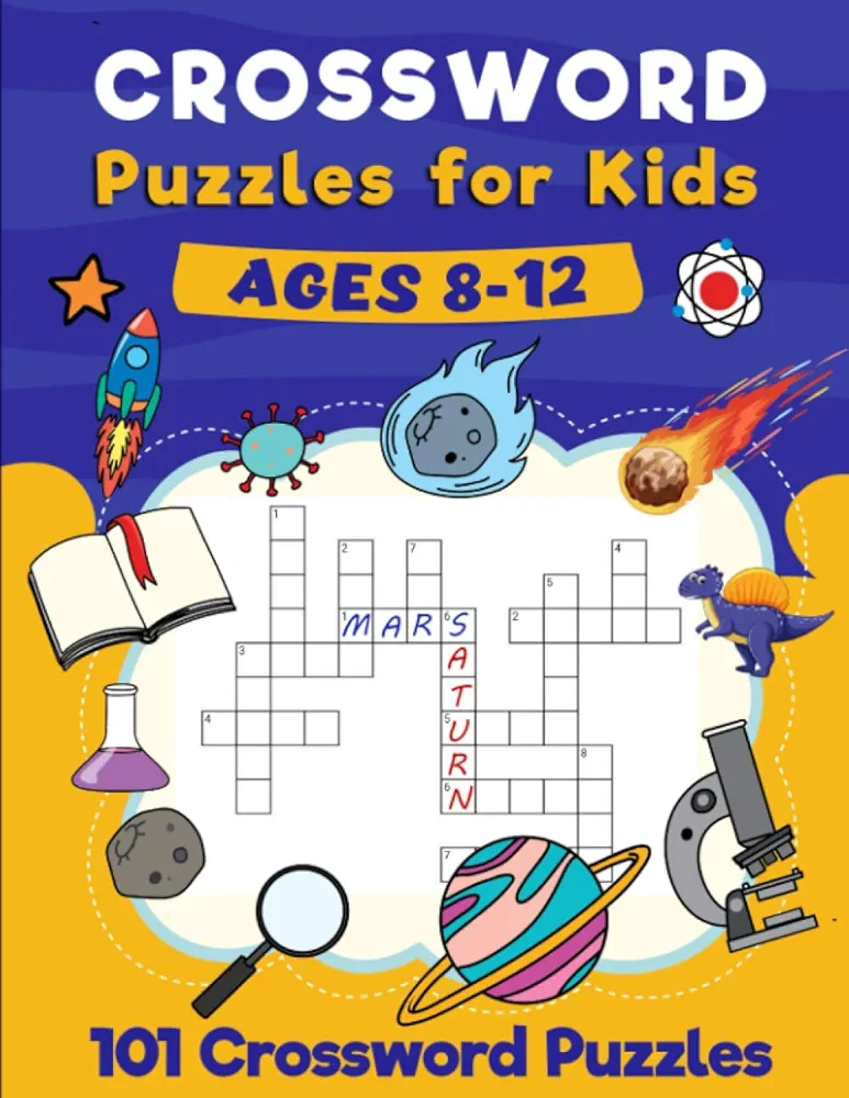 101 Crossword Puzzles for Kids Ages 8-12: 1100+ Clues for Genius Gifted Kid. Brain Teasers for Fun and Learning. Suitable for Good Family Memories. ... and Problem Solving Process. Also for Adults