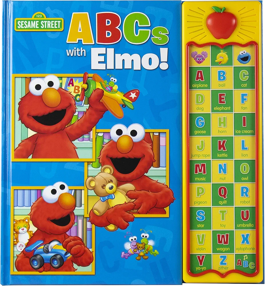 Sesame Street - ABCs with Elmo! 30 Button Sound Book – Great for Learning First Words and the Alphabet - PI Kids