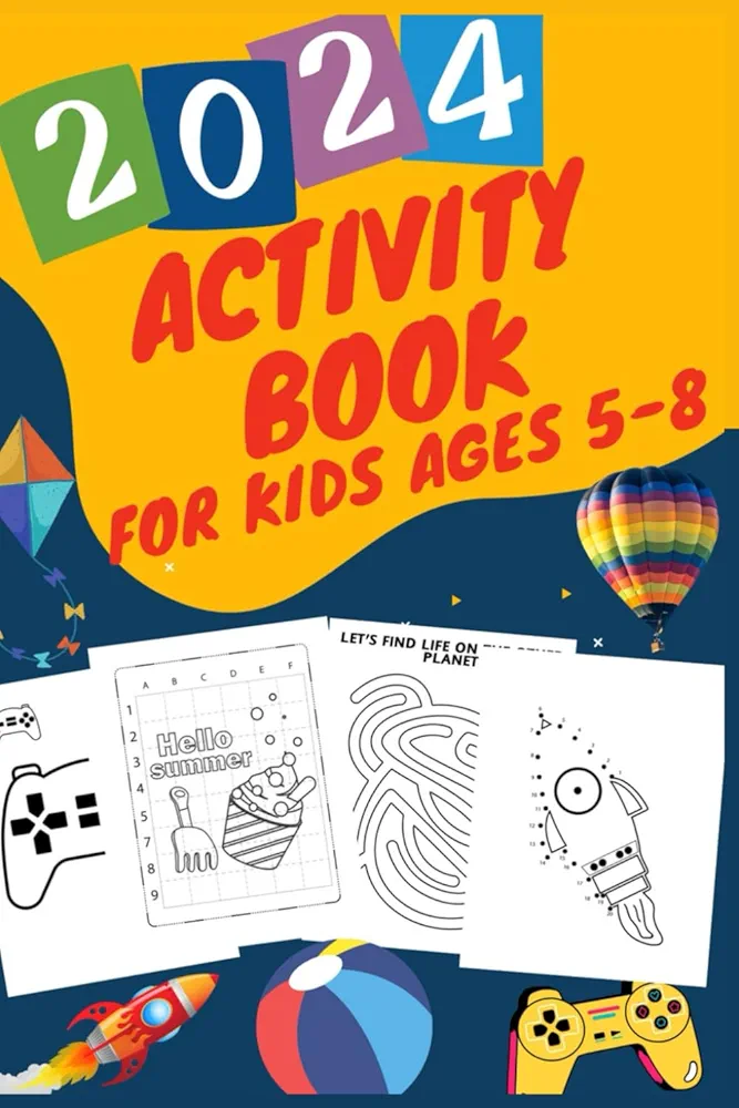 Activity Book for Kids Ages 5-8: Contains Complete the picture, Mazes, Word Search, Complete the Picture, and many more