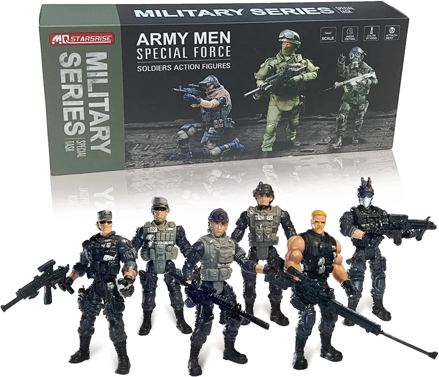 Army Men Toy Soldiers, Soldiers Toys Army Men Set for Boys 4-7,Army Men Action Figures Military Playset Toy with Weapon for Toddler Age 3+