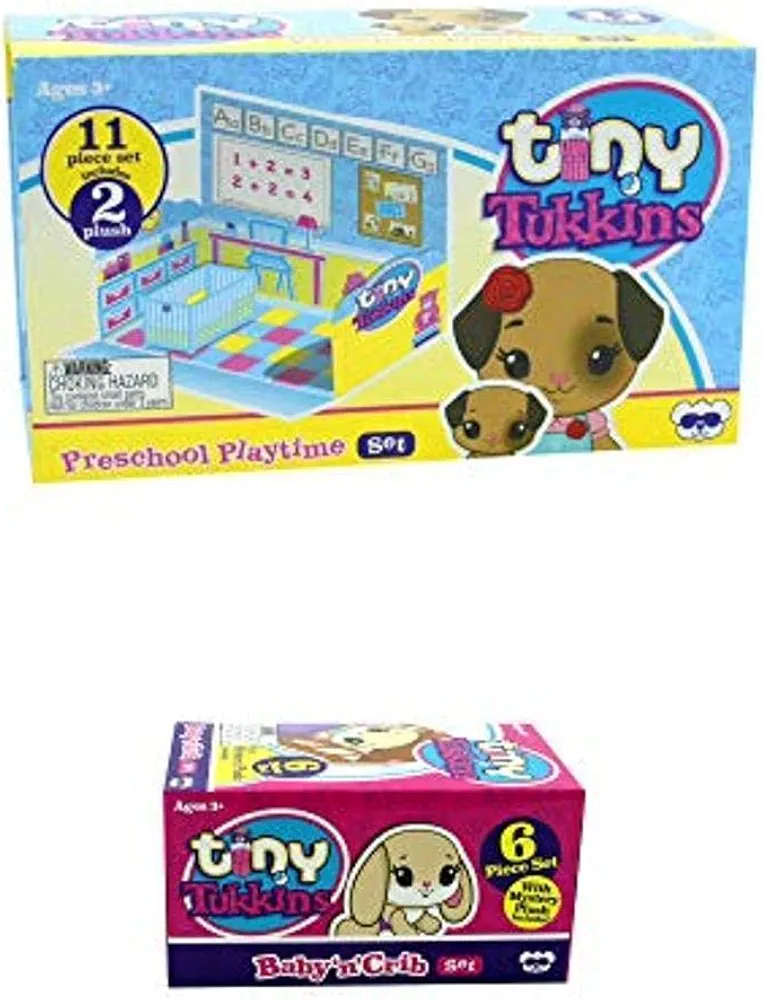 Doggy Family Stuffed Animal Preschool Playset- Play Preschool Set for Girls & Toddlers Includes Big Sister and Baby Stuffed Animal Dog- Made from Kid-Friendly Materials