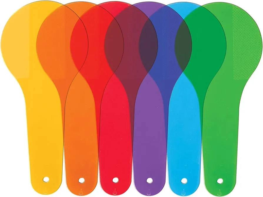 6Pcs Color Paddles, Transparent Color Paddles, Color Learning, Optics Color Filter Plate Montessori Educational Science Educational Painting Color Drawing Cognition Science Education,Color Science