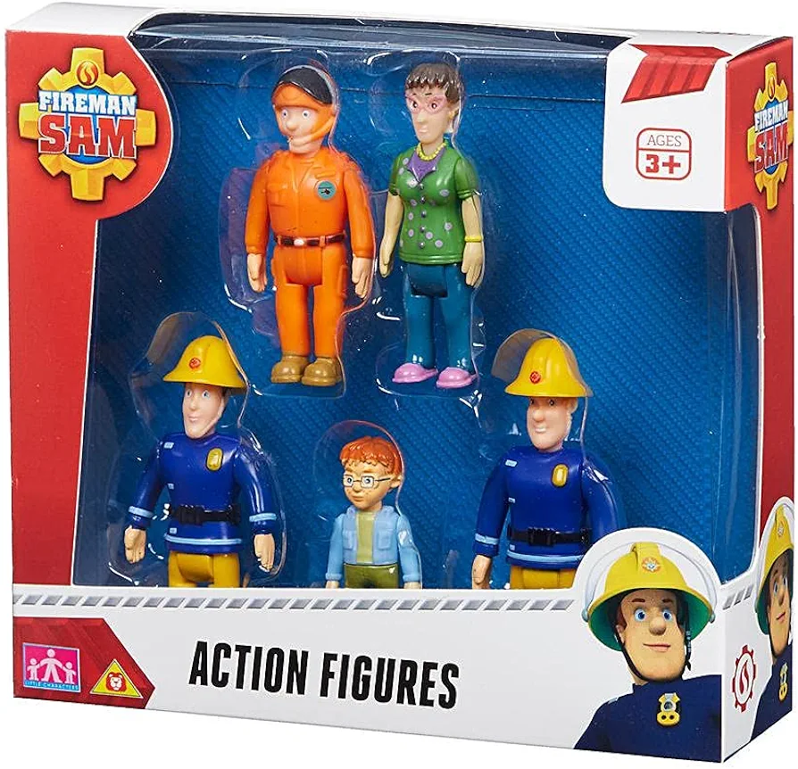 Fireman Sam 5 Figures Norman, Elvis, Dilys and Pilot Tom.