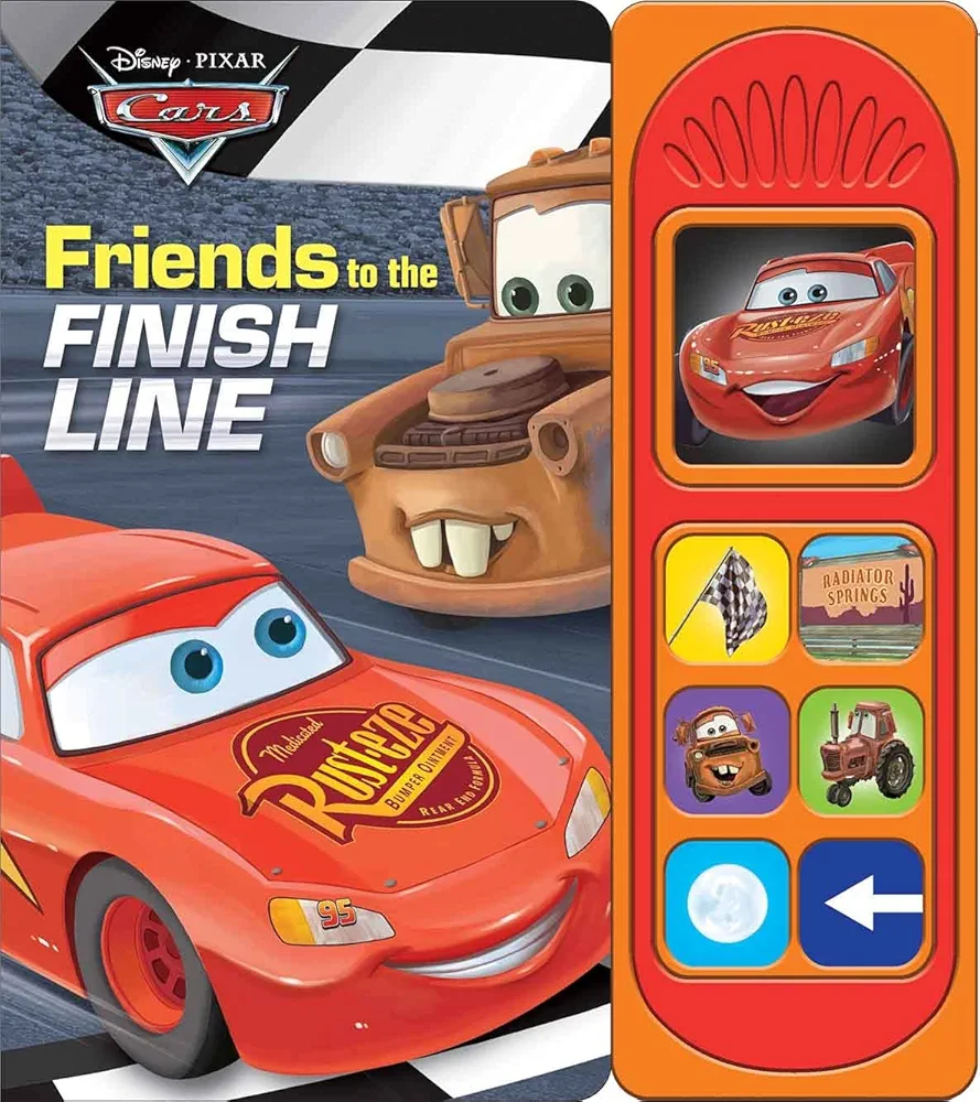 Disney Pixar Cars - Friends to the Finish Line 7-Button Sound Book - Featuring Lightning McQueen and Mater - PI Kids