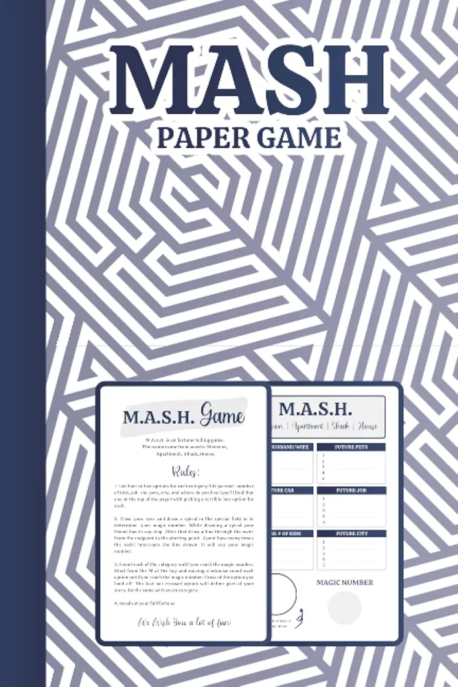 Mash Paper Game Book: M.A.S.H. Game & Activity Book With Boxes. Play with Your Friends and Discover Your Future.