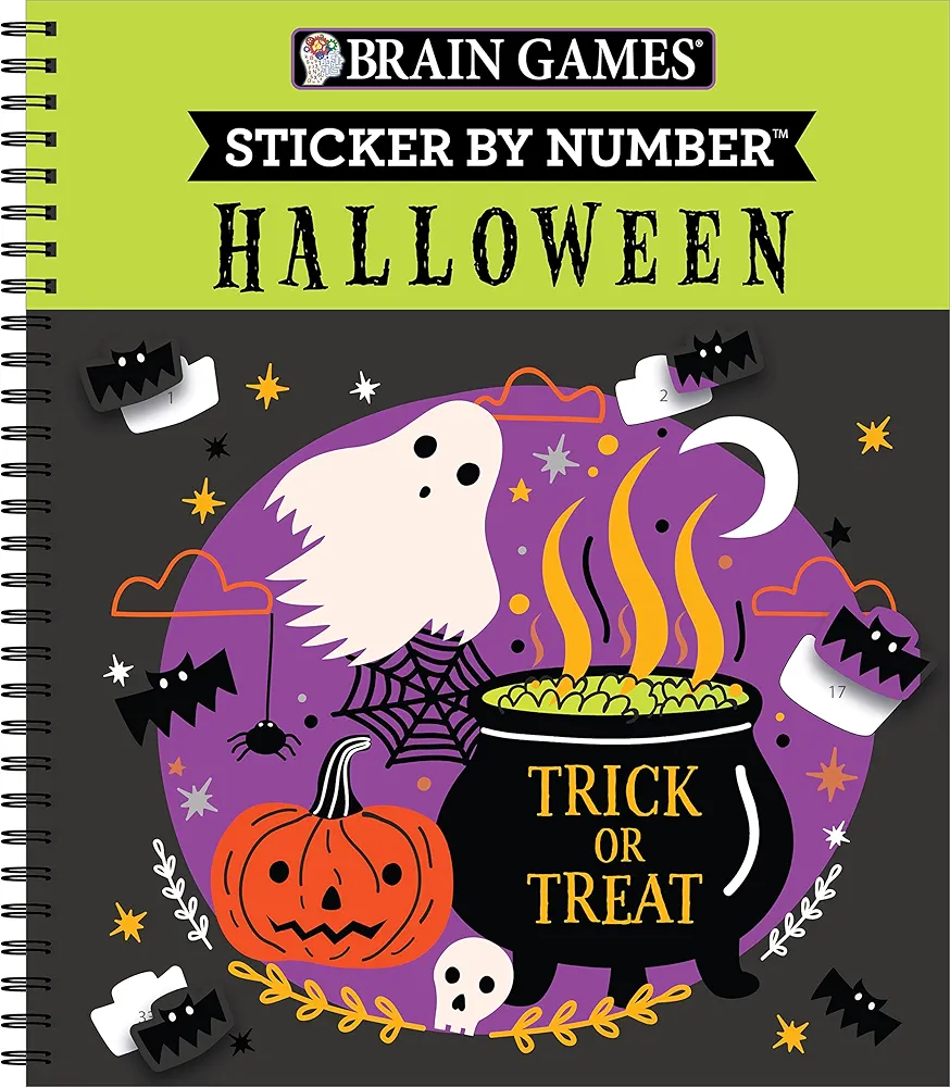 Brain Games - Sticker by Number: Halloween (Trick or Treat Cover) (Volume 2)